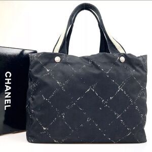 💛 Authentic Chanel Travel Line Black Nylon Bag